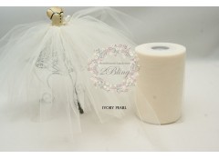 Ivory Pearl - Premium Soft Nylon Tulle roll 6 inch wide 100 yards length